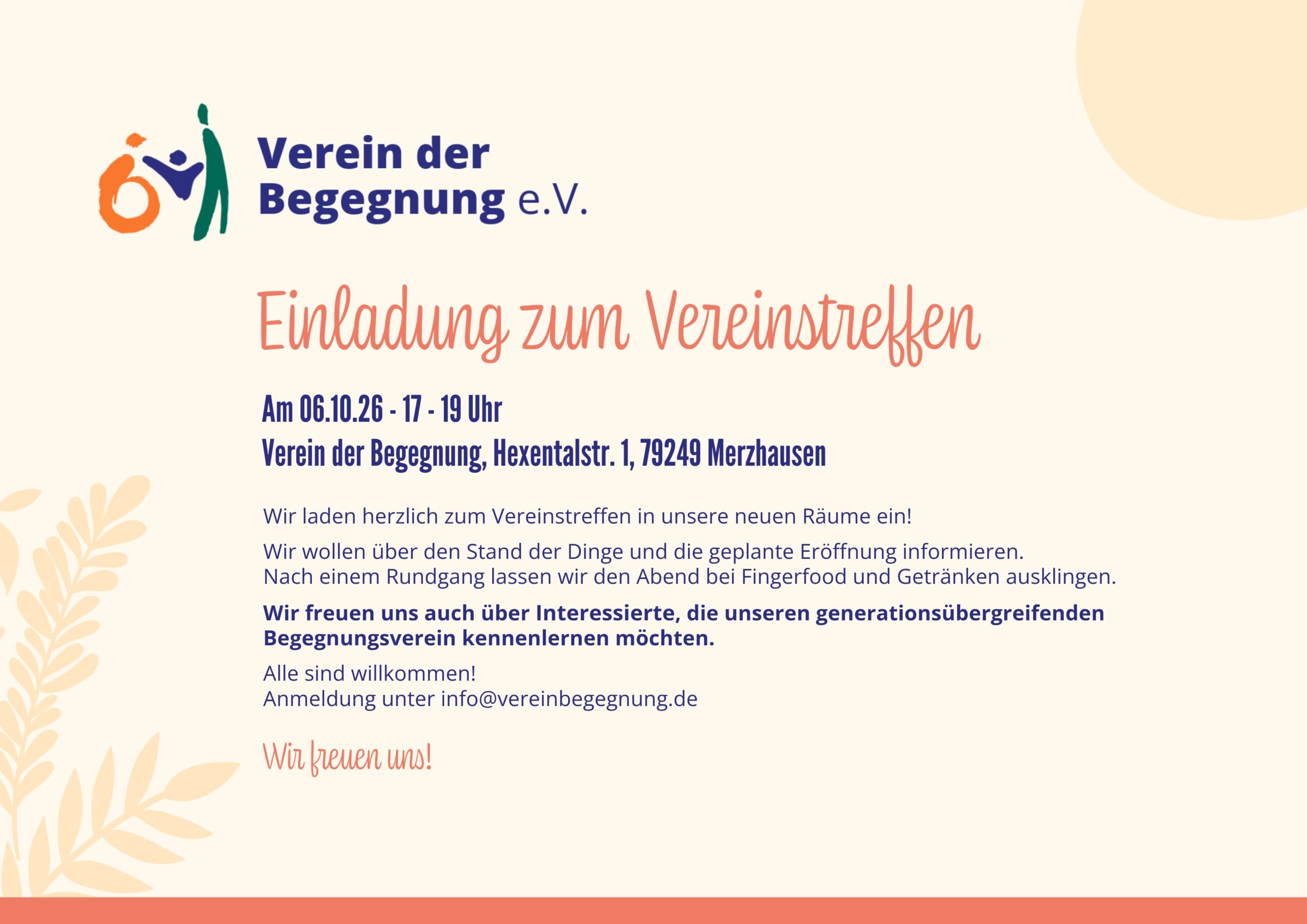 Vereinstreffen am 6.10.26